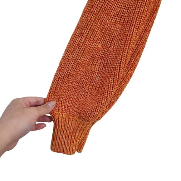 H&M Womens Sweater Small Orange Chunky Knit Pullover‎ Crewneck - Picture 4 of 10